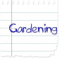 image of a piece of paper with the word "gardening" written on it